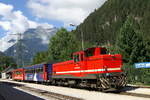 Diesellokomotive D10 der Zillertalbahn mit Personenzug in Mayrhofen