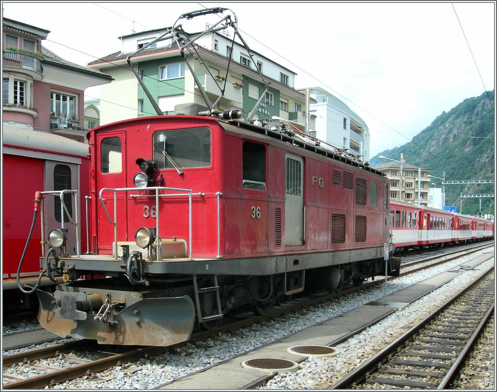 Die HGe 4/4 36 der FO in Brig.
5. Juni 2008
