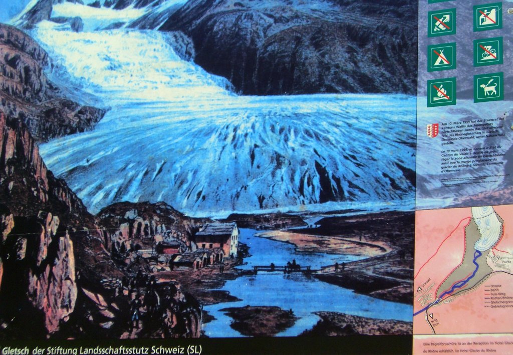 Hier der Rhonegletscher in den Drei�igerjahren.............. (01.08.2007)