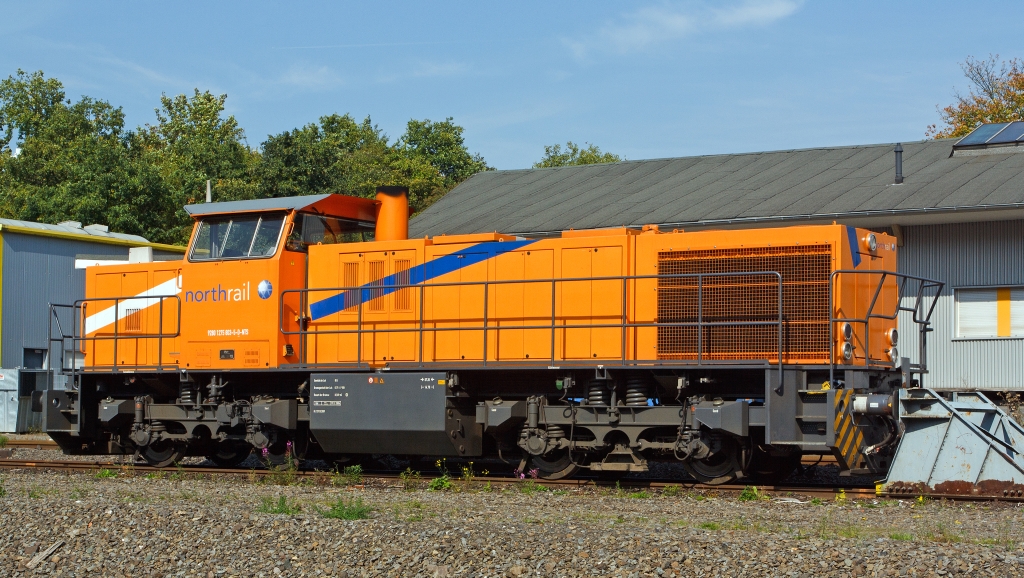 Northrail Leihlok eine Vossloh (MaK) G 1206 am 24.09.2011 abgestellt in Siegen (Eintracht). Die Lok ist z.Z.. an die Kreisbahn Siegen-Wittgenstein (KSW) vermietet.