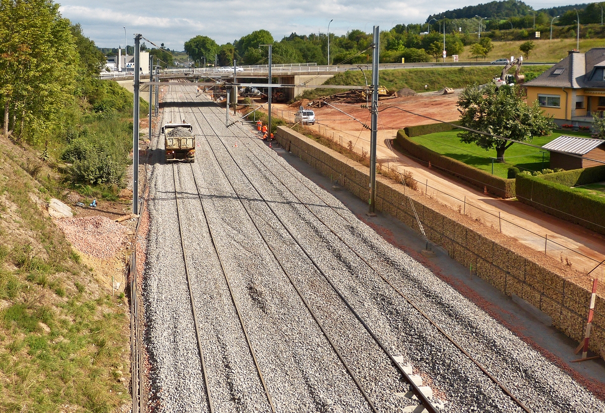 . Blick auf die Nordstrecke in Schieren Richtung Ettelbr�ck am 09.09.2015 (Hans)