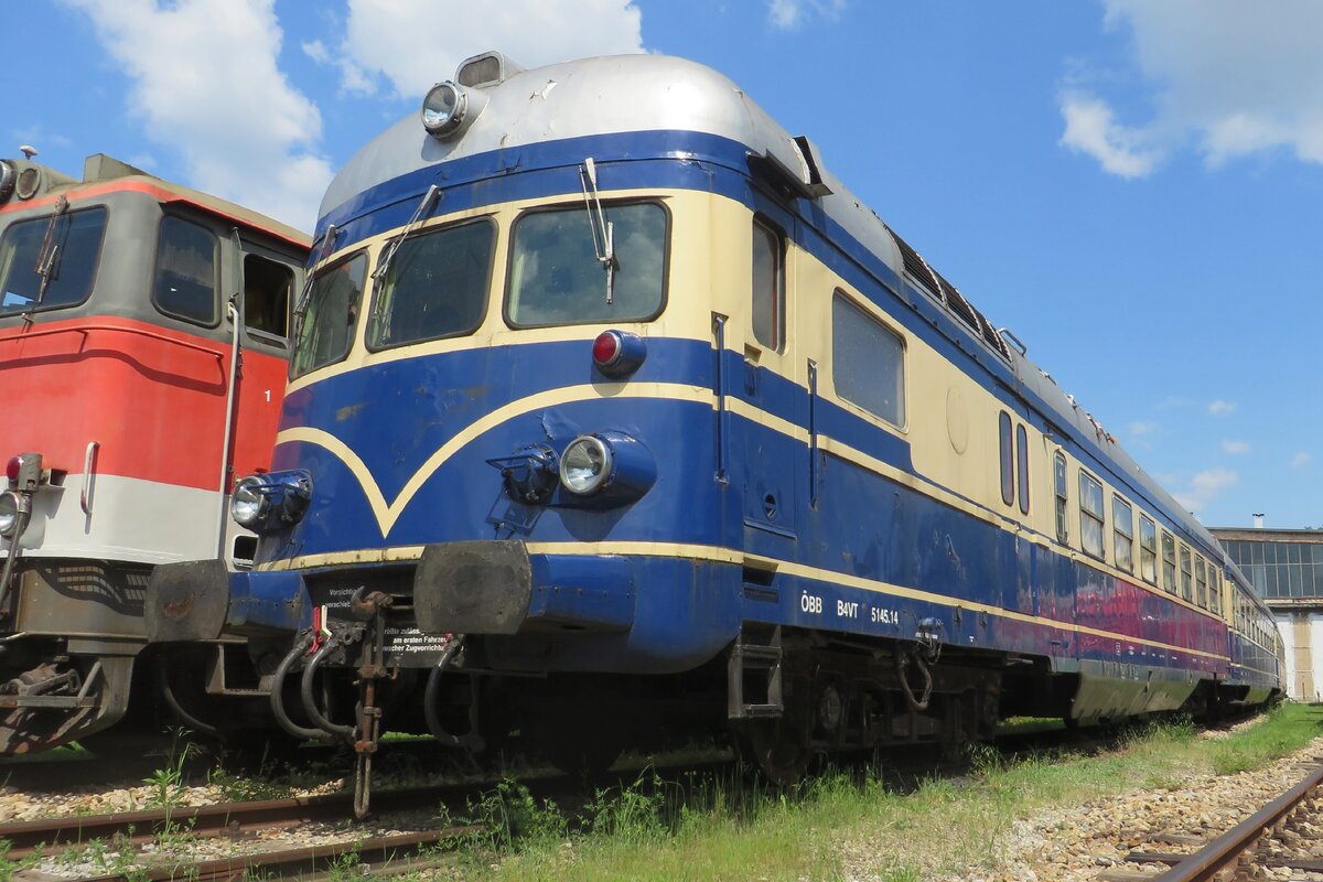 Am 21 Mai 2023 steht �BB 5145.14 ins Heizhaus Strasshof w�hrend die Dieseltage.