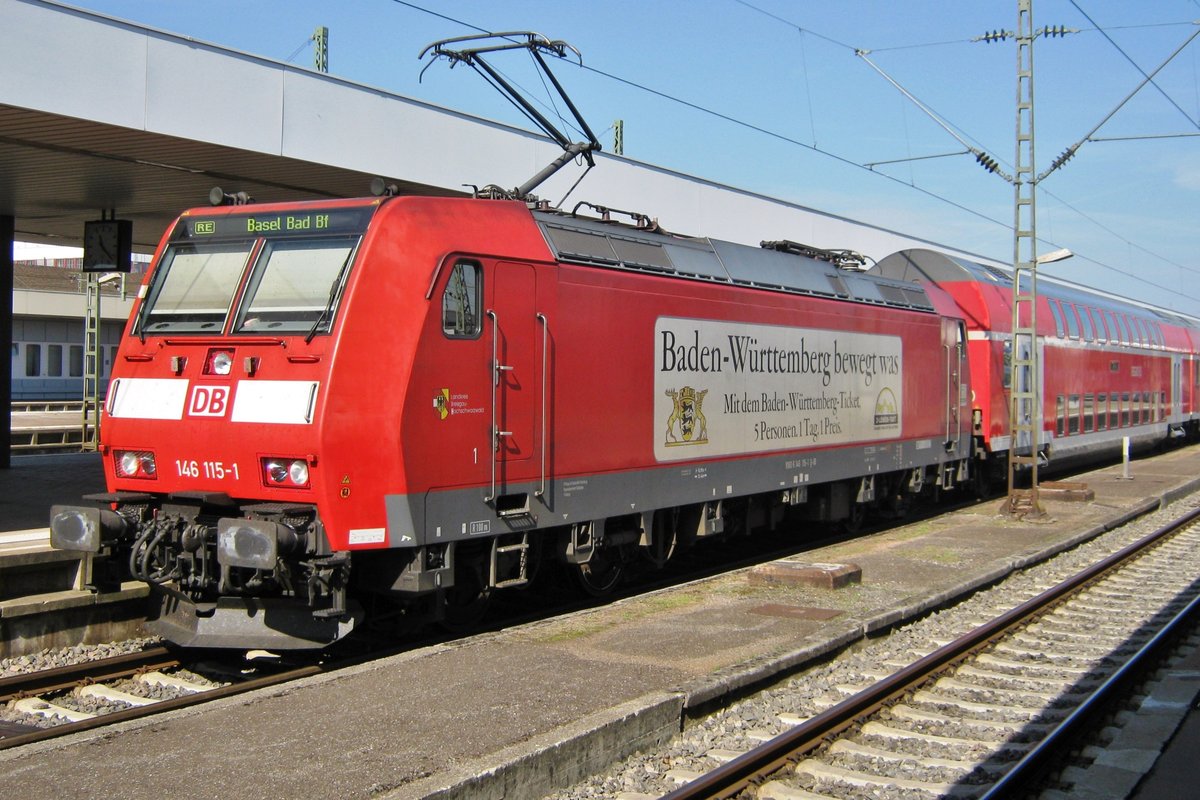 Am 21 September 2011 steht 146 115 in Basel badischer bahnhof. 