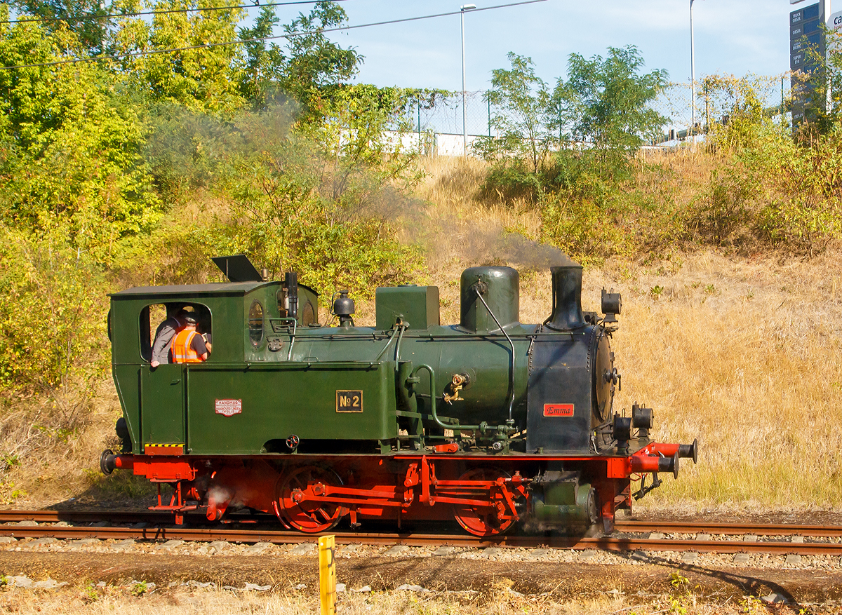 Auch diesmal pendelt sie als Werbeträger für die Firma H.F. Wiebe auf der weltweit größten Messe für Eisenbahninfrastruktur und –fahrzeuge, der Innotrans 2018 in Berlin....
Die B-Kuppler HANOMAG Dampflok Nr. 2  EMMA , ex Nr. 2 der Aktien-Zuckerfabrik Rethen a. d. Leine, heute Eigentum von Hermann Wiebe (Firmeninhaber H.F. Wiebe), fährt für Führerstandsmitfahrten am 18.09.2018 auf der InnoTrans 2018 in Berlin.

Die Lok (wahrscheinlich Typ „Ploxemam“) wurde 1925 von der Hannoversche Maschinenbau-Actiengesellschaft, vorm. Georg Egestorff, besser bekannt unter dem Namen HANOMAG, unter der Fabriknummer 9445 für die Aktien-Zuckerfabrik Rethen a. d. Leine (bei Hannover ) gebaut und dort zum Verschub von Güterwagen während der Zuckerrübenernte verwendet. Sie war ein Teil einer größeren Serie baugleicher Schwestern (über 100). Die nachweisbare Unterhaltung der Lok war laut Betriebsbuch bis 1969. Anfang der 1970er Jahre erwarb sie ein Privatmann und stellte sie auf einem kurzen Gleisstück im heimischen Garten in Schleswig-Holstein auf, später geschützt durch eine gewächshausartige Halle. Im Jahr 2008 stand die Lok wieder zum Verkauf und der Gleisbauunternehmer Hermann Wiebe erwarb sie mit dem Ziel der betriebsfähigen Aufarbeitung.  Emma  bekam erst Anfang 2018 eine Aufarbeitung bei der MaloWa.

Sie wurde in den letzten Jahren bei den alle zwei Jahre stattfindenden Messeveranstaltungen  Innotrans  in Berlin, als Werbeträger für die Firma Wiebe eingesetzt.

Technische Daten: 
Spurweite: 1.435 mm 
Bauart: Bn2t 
Länge über Puffer: 8.231 mm 
Treibraddurchmesser:	1000 mm
Dienstgewicht (bei halben Vorräten): 32.000 kg 
Leistung: ca. 200 PS 
Höchstgeschwindigkeit: 45 km/h
Zylinderdurchmesser: 350 mm
Kolbenhub: 540 mm
Kesselüberdruck: 12 bar
Wasservorrat: 3,5 m³
Kohlevorrat: 0,6 t
