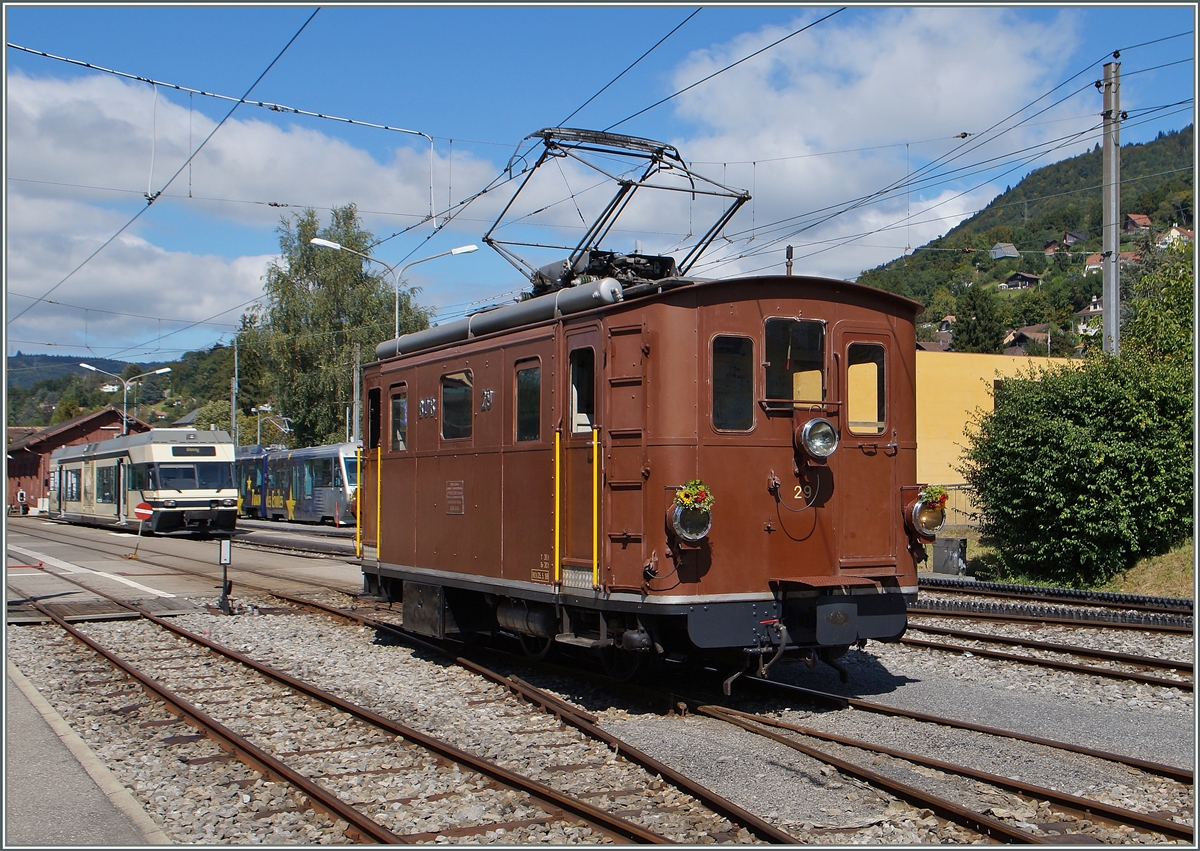  BERNE EN FETE  bei der Blonay Chamby Museumsbahn - die BOB HGe 3/3 N° 29 in Blonay
13. Sept. 2014