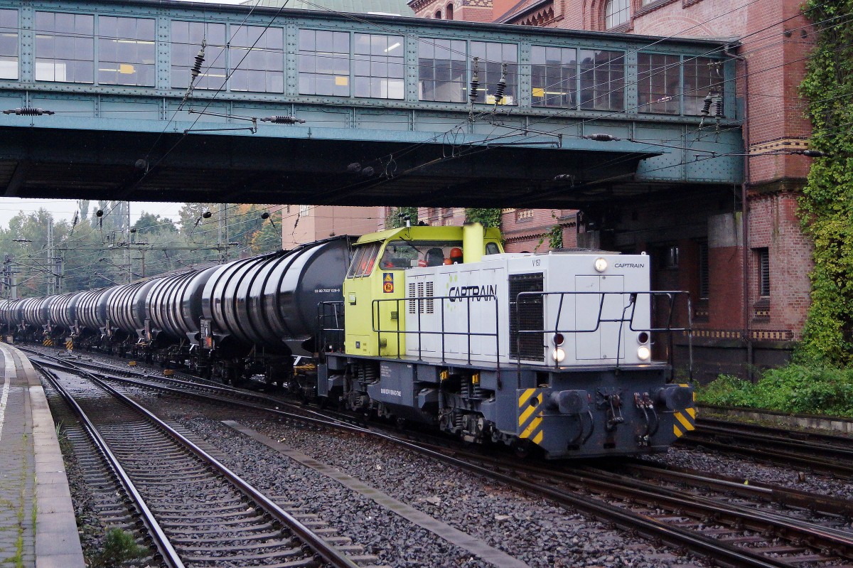 CAPTRAIN: Züge der CAPTRAIN in HAMBURG HARBURG unterwegs. Aufnahme vom 14. Oktober 2015.
Foto: Walter Ruetsch