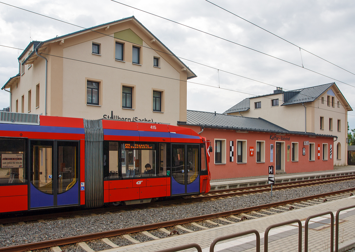 
Der Bahnhof Stollberg/Erzgebirge (Sachsen) am 25.08.2013, von der Gleisseite. 

An der Bahnstrecke Zwönitz–Chemnitz Süd (KBS 522), eine Nebenbahn in Sachsen, die ursprünglich von Zwönitz über Stollberg durch das Würschnitztal nach Chemnitz führte. Heute ist im Rahmen des Chemnitzer Modells nur noch der Abschnitt von Stollberg nach Chemnitz in Betrieb. Dieser Abschnitt ist auch als Würschnitztalbahn bekannt.