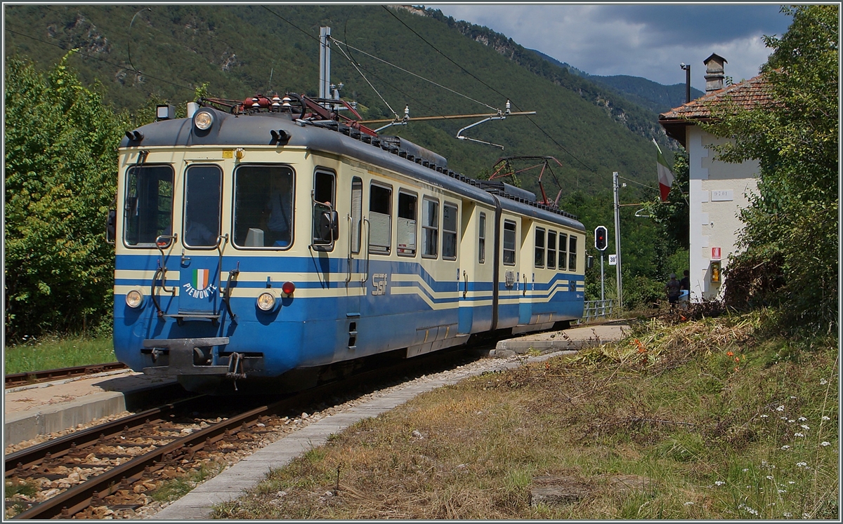 Der SSIF ABe 6/6 N° 34 Piemonte in Verigo. 5. August 2014