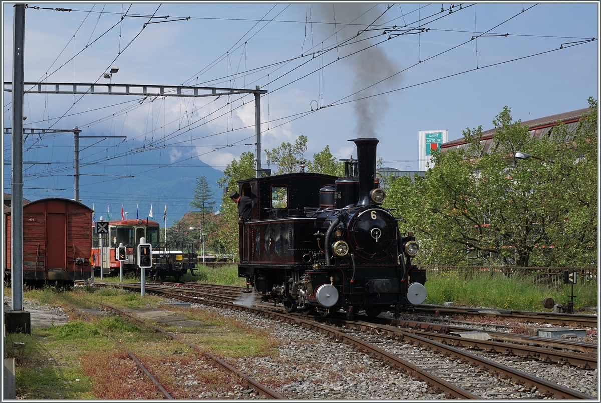 Die BAM G 3/3 N° 6 in Vevey.
14. Mai 2016