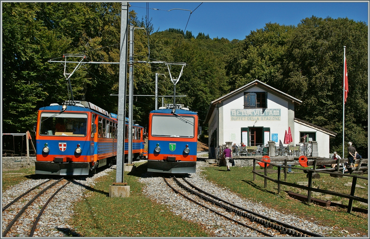 Die schön gelegene Kreuzungsstation Bellavista der Monte Generoso Bahn.
13. Sept. 2013