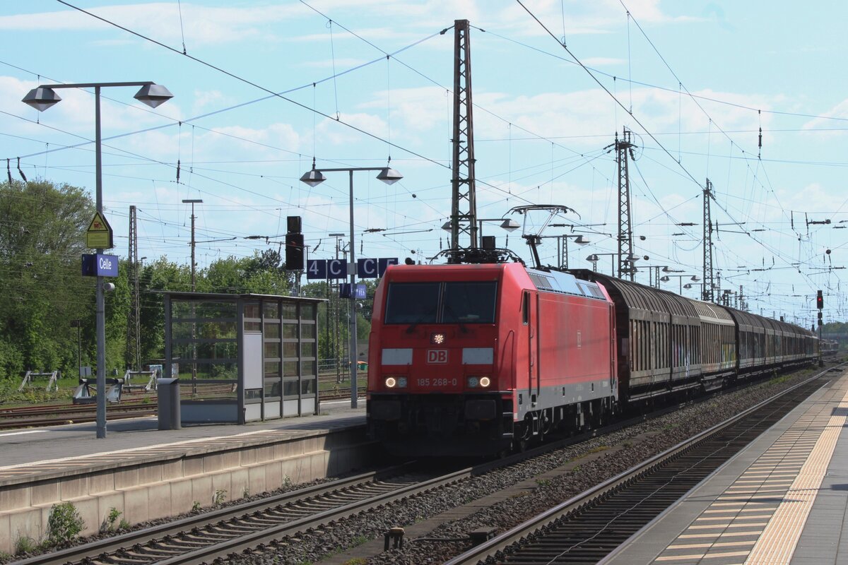 Ganzzug mit 185 268 durchfahrt am 2 Mai 2024 Celle auf den Weg nach Maschen Rbf.