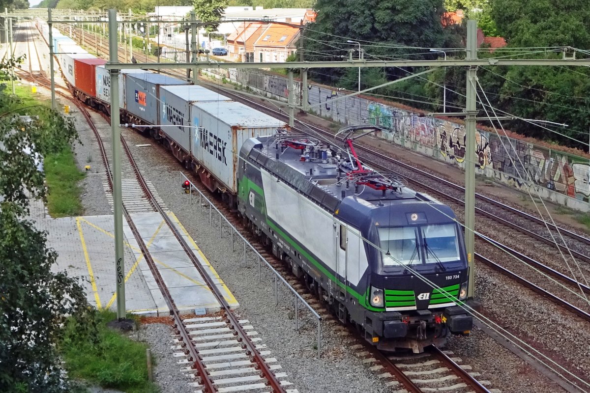 Hinfahrt für ELL/RFO 193 734 au8s Tilburg Universiteit am 4 Augustus 2019.