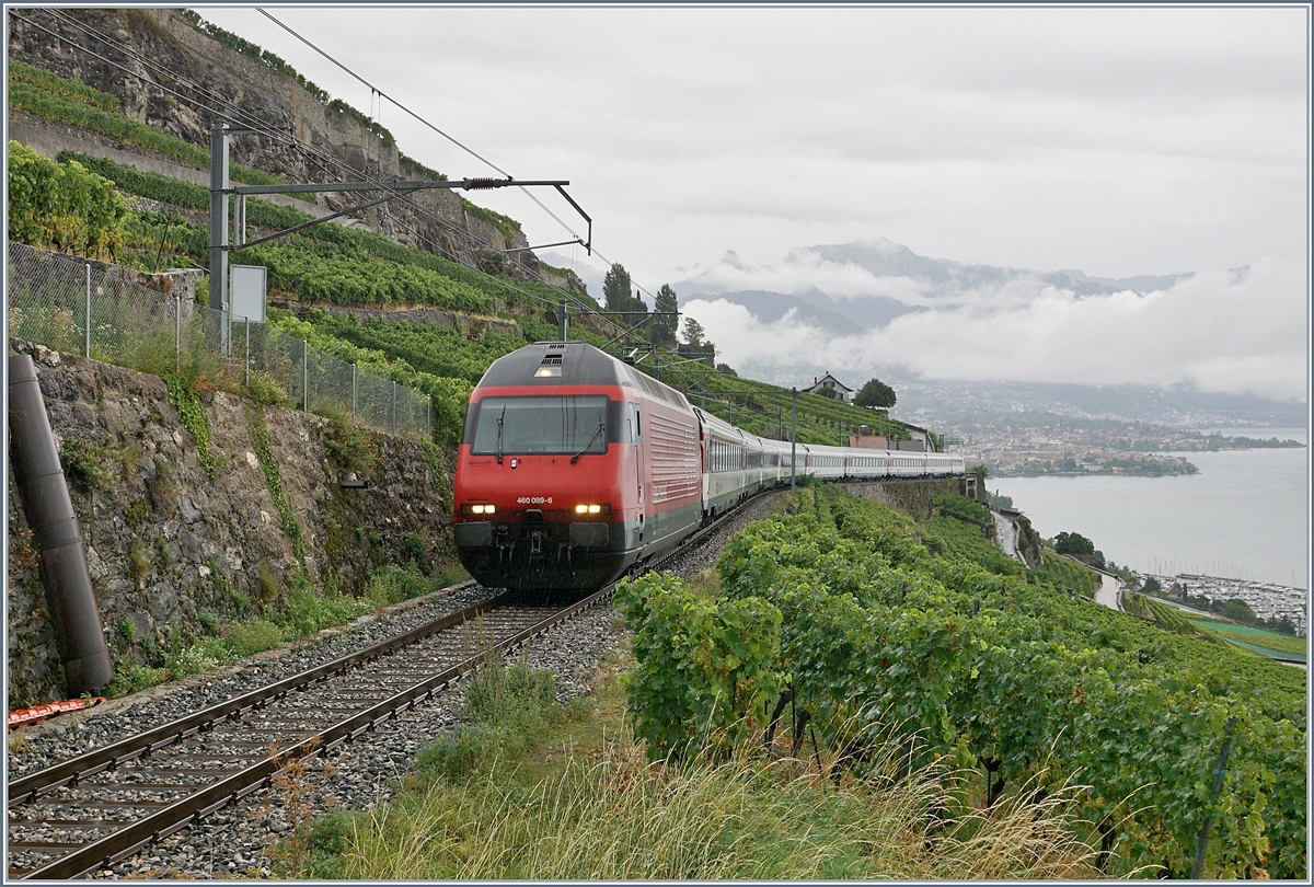 Nachdem beim Umleitungsverkehr via die  Train des Vignes  Strecke sich die SBB Re 460 089-6 mit ihrem RE 30630 an mir vorbeigequält hatte, um kurz ihre Fahrt und meine Fototour abzubrechen, war ich in der Folge bei weiteren Umleitungsverkehren nicht so erpicht auf einen weiteren Besuch der Strecke, insbesondere auch, da ich vermutete, die Re 460 Leistungen werden ausschliesslich durch RABe 511 abgedeckt. Die SBB Re 460 089-6 mit ihrem RE 30630 kurz vor dem Salanfe Tunnel (und der unfreiwilligen Entstation Lauvaux). 

29. August 2020