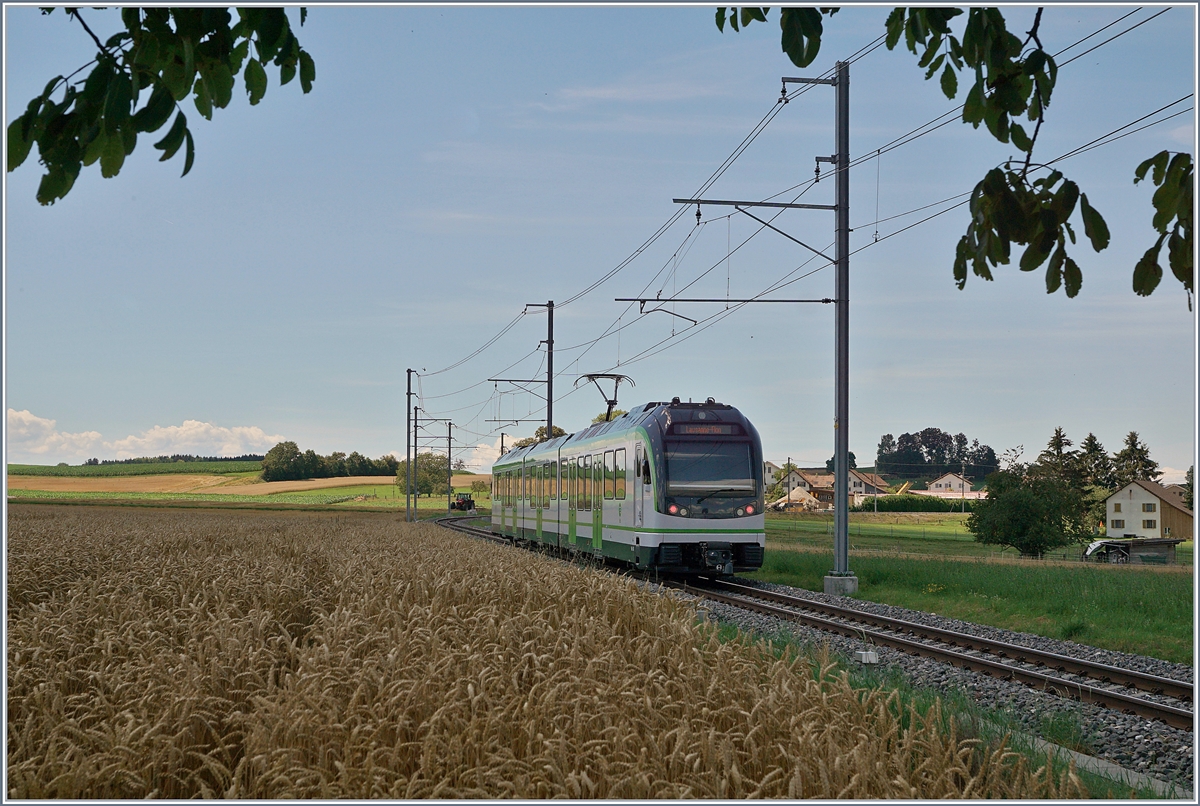 Natürlich hat auch der  Nachschuss etwas unter der Fotowolke gelitten, selbst wenn die Möglichkeit der Bildbearbeitung das Problem etwas entschärfte. Der neue LEB Be 4/8 61 ist von Bercher kommend bei Fey auf der Fahrt nach Lausanne Flon.

25. Juli 2020


