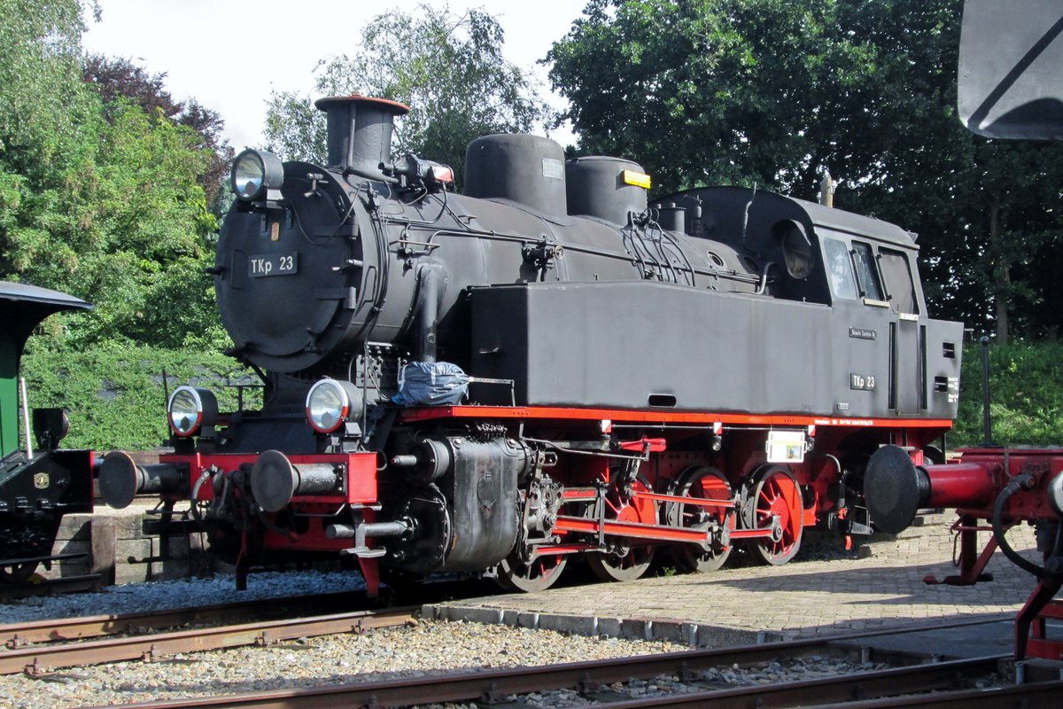 TKp-23 -ein Polnischer dampflok in die Niederl�nde, bei der VSM in Beekbergen, am 6 September 2015 fotografiert. Jedes 1. volles Wochenende in September gibt es das Terug naar Toen (Zur�ck ins damals) Dampflokfestival, mit Dampfz�ge in Stundentakt. 