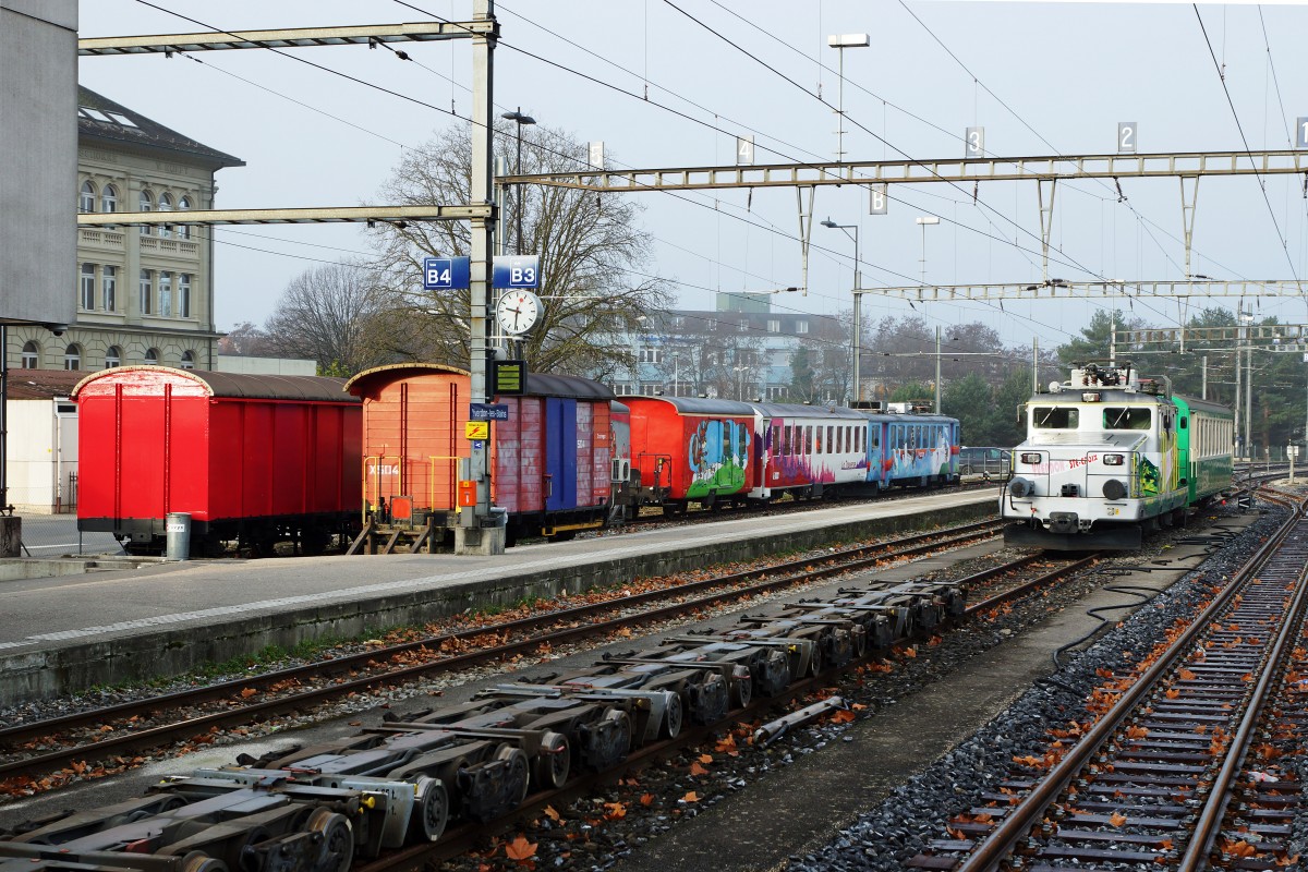 TRAVYS: Bahnhof Yverdon les Bains am 11. Dezember 2015.
Foto: Walter Ruetsch