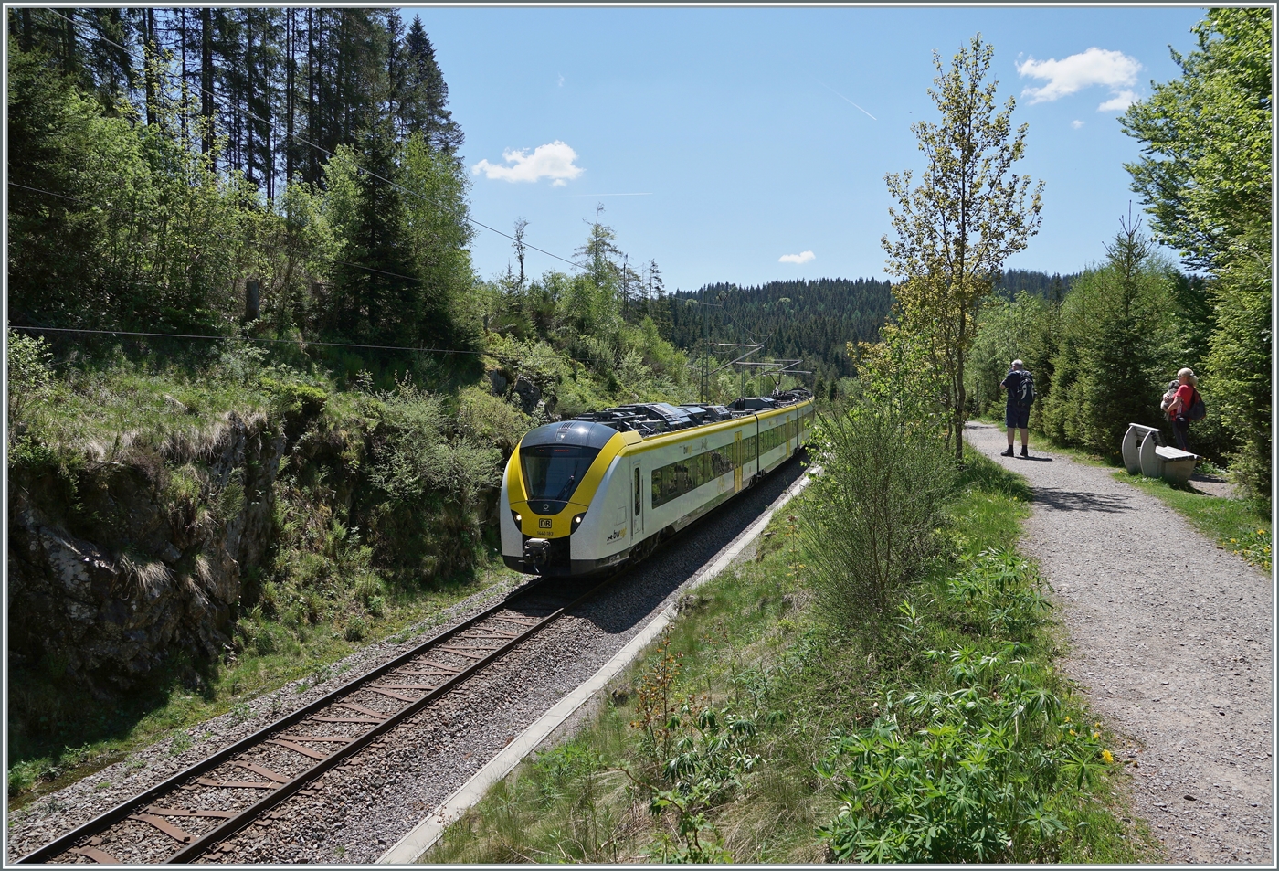 Die  Dreiseenbahn  im Schwarzwald ist weitherum bekannt; doch welche drei See sind da gemeint? Titisee und Schluchsee fallen raschen ein doch der dritte See...
Doch obwohl der DB 1440 683 nahe dem Ufer des See vorbeif�hrt hat sich der Windf�ll-See recht gut versteckt.

18. Mai 2022

