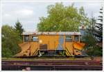 750mm - Schmalspur - Schneepflug 97-09-40  SPS 036 der Fichtelbergbahn (SDG S�chsische Dampfeisenbahngesellschaft mbH), ex DB 97-09-40, ex DR 97-09-40, abgestellt am 26.08.2013 beim Bahnhof Cranzahl.