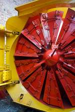   Detail Schleuderrad der Henschel-Dampfschneeschleuder ex 30 80 DB 947 5 160-6 Schneeschleuder 834, ex Wpt 6410, am 31.05.2014 im DGEG Eisenbahnmuseum Neustadt/Weinstra�e (Pfalzbahn - Museum).