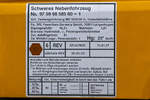   Anschriftentafel des Zweiwege-Oberleitungsmontagefahrzeug mit Hubarbeitsbühne (ZW-OMF-3T-LDC 1828/39), Schweres Nebenfahrzeug Nr.