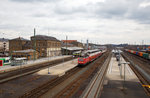   Blick auf den Hauptbahnhof Hof (Saale) am 27.03.2016.