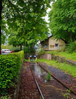 Die letzten Metern der „Daadetalbahn“ KBS 463 bis zum Prellbock am 08.05.2023.