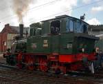 Die Dampflok „Waldbr�l“ des EM Dieringhausen als Gastlok am 18.09.2011 im S�dwestf�lische Eisenbahnmuseum in Siegen.
