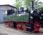 HSB 99 5902 kalt vor dem Lokschuppen, Harzer Schmalspurbahnen, Harzquer- und Brockenbahn, fotografiert w�hrend der Jubil�umsveranstaltung   125 Jahre Schmalspurbahnen im Harz   in Wernigerode im