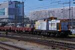 Diesellok SGL V180.05 (203 161-5) fährt mit Flachwagen in den HBF von München ein. 10.05.2025