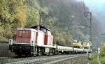 290 324-3 mit Bauzug auf der Geislinger Steige am 10.11.1984.