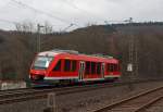 640 006 ein LINT 27 der DreiL�nderBahn als RB 95 (Siegen - Betzdorf - Au ), hier am 31.03.2012 bei Betzdorf-Bruche.