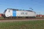 Soloauftritt f�r Lineas 186 503 bei Valburg am 8.Februar 2023.
