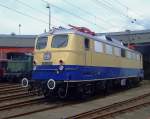 E10 1239 am 12.04.2009 ausgestellt im S�dwestf�lische Eisenbahnmuseum, Siegen.