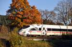 ICE 3 ; 403 012-7 bei Urspring am 12.10.2010.