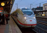   Der Siemens Velaro D (ICE3 der BR 407) Tz 711 erreicht am 17.02.2017, als ICE 513 Münster Hbf – Frankfurt am M.
