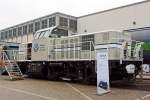 Alstom pr�sentierte am Freigel�nde auf der Inno Trans 2014 in Berlin (hier 26.09.2014) die neue Alstom H3 als Hybrid-Variante f�r das Volkswagenwerk in Wolfsburg.