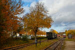 Museumsbahnidylle auf der Schwäbische Alb.....
Hier am 26.10.2021 beim Alb-Bähnle (Schmalspur-Museumsbahn Amstetten-Oppingen) in Amstetten (Württ).