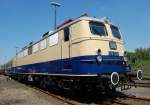 E 10 1239 in alter Rheingoldfarbgebung am 14.08.2010 im Rheinischen Industriebahn-Museum in K�ln-Nippes.