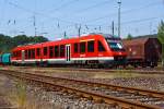   Der zweiteilige Alstom Coradia LINT 41 Dieseltriebwagen 648 705 / 648 205 (95 80 0648 705-1 D-DB / 95 80 0648 205-2 D-DB) der DreiLänderBahn (DB Regio NRW) als RB 95  Sieg-Dill-Bahn 