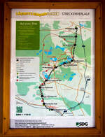 Der Streckenverlauf der 750mm schmalspurigen Lößnitzgrundbahn der
SDG - Sächsische Dampfeisenbahngesellschaft mbH, hier am 07 Dezember 2022 in einem Wagen im Bahnhof Radebeul Ost. 

Die Strecke der sächsischen Schmalspurbahn Radebeul Ost - Moritzburg - Radeburg in der Spurweite von 750 mm (KBS 509, 12501) hat eine Länge von 16,6 km. Betrieben wird die Bahn von der SDG - Sächsische Dampfeisenbahngesellschaft mbH. Für die Strecke wird heute auch die von der DB AG 1998 vergebene Marketingbezeichnung Lößnitzgrundbahn verwendet. Umgangssprachlich wird sie dagegen meist als Lößnitzdackel (kurz auch Dackel) oder früher Grundwurm bezeichnet.
