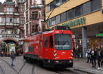 Freiburger Verkehrs AG.
VAG: Arbeitstriebwagen 406 im Einsatz auf allen Tramlinien am 14. Dezember 2017.
Foto: Walter Ruetsch