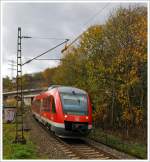 Dieseltriebwagen 648 206 / 706 ein Alstom Coradia LINT 41 der DreiL�nderBahn f�hrt als als RB 95 (Au/Sieg-Siegen-Dillenburg) am 09.11.2013 in den Bahnhof Eiserfeld (Sieg) ein.