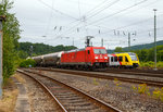   Die 185 245-8 (91 80 6185 245-8 D-DB) der DB Cargo Deutschland AG fährt am 16.07.2016 mit einem gemischtem Güterzug durch Betzdorf(Sieg) in Richtung Siegen.