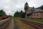 Der Bahnhof W�rgendorf an der KBS 462 (Hellertalbahn) bei km 106,0 am 11.07.2013.