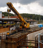 Nun im Einsatz der 125 t KIROW Gleisbauschienenkran KIROW Multi Tasker KRC 810 T (mit Schwerlastausrüstung), Schweres Nebenfahrzeug Nr.