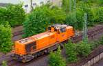 Lok 46 der Kreisbahn Siegen-Wittgenstein (KSW) rangiert in Betzdorf (Sieg) am 30.05.2012.