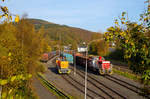   Herbst im Hellertal - Der nachmittägliche Güterverkehr auf dem Rangierbahnhof der KSW Kreisbahn Siegen-Wittgenstein (ehem.