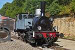 Dampffestival im Fond de Gras, Dampflok N 12, steht vor dem Lokschuppen im Fond de Gras abgestellt.