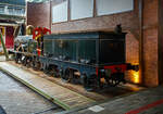 Die 1865 gebaute 1B Dampflokomotive SS 13 „de Bril“ (die Brille), ab 1921 NS 705 (NS-Baureihe 700), am 24 Juni 2025 im Het Spoorwegmuseum (bis 2005 NSM - Nederlands Spoorwegmuseum /