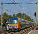 Triebzug 7540 f�hrt aus Richtung Breda kommend in den Bahnhof von Etten-Leur ein. Nach einem kurzen Halt f�hrt er weiter nach Roosendaal. 30.08.2019 (Jeanny)